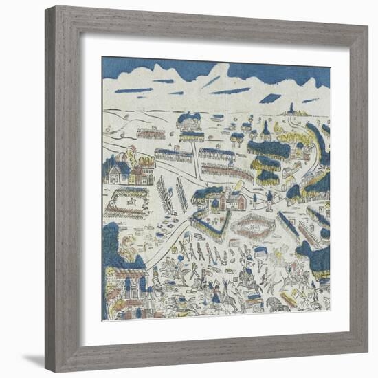 Déroulement de la bataille de Mont Saint Jean-null-Framed Giclee Print