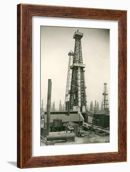 Derrick and Oil Field-null-Framed Art Print