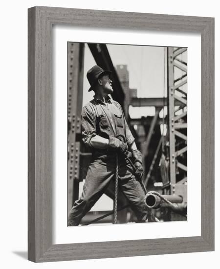 Derrick-Man, 1933 (Gelatin Silver Print)-Lewis Wickes Hine-Framed Giclee Print