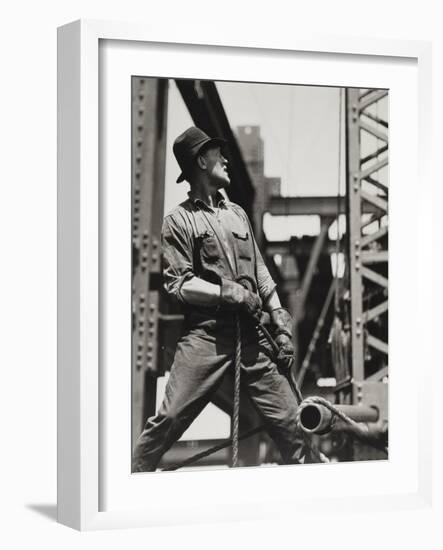 Derrick-Man, 1933 (Gelatin Silver Print)-Lewis Wickes Hine-Framed Giclee Print