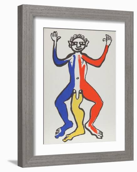 Derrier le Miroir (Acrobat (Blue, Yellow, Red))-Alexander Calder-Framed Collectable Print