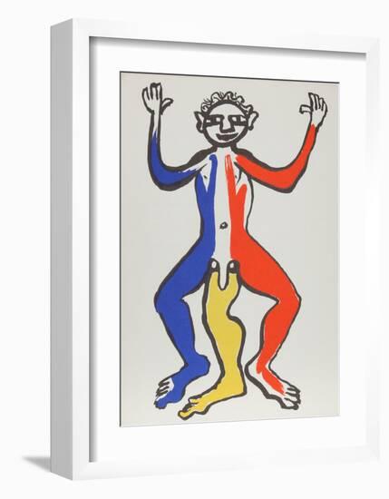 Derrier le Miroir (Acrobat (Blue, Yellow, Red))-Alexander Calder-Framed Collectable Print