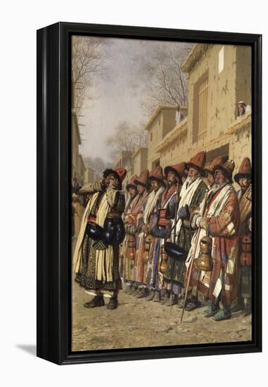 Dervishes' Chorus Begging Alms in Tashkent, 1870-Vasili Vasilyevich Vereshchagin-Framed Premier Image Canvas