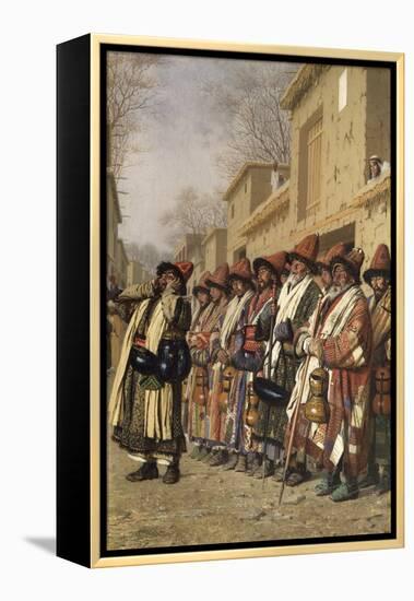 Dervishes' Chorus Begging Alms in Tashkent, 1870-Vasili Vasilyevich Vereshchagin-Framed Premier Image Canvas