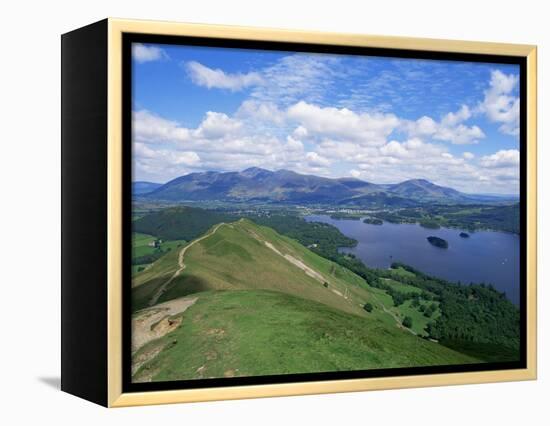 Derwent Water and Lonscale Fell from Cat Bells, Lake District National Park, Cumbria, England-Neale Clarke-Framed Premier Image Canvas