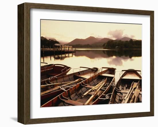 Derwentwater and Derwent Isle, Keswick, Lake District National Park, Cumbria, England, UK-Lee Frost-Framed Photographic Print