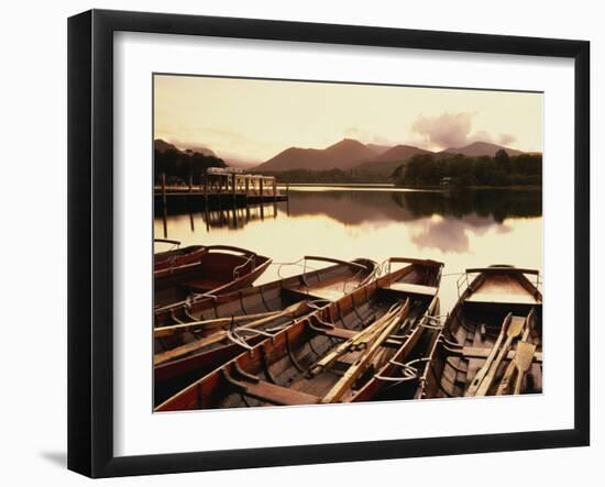 Derwentwater and Derwent Isle, Keswick, Lake District National Park, Cumbria, England, UK-Lee Frost-Framed Photographic Print