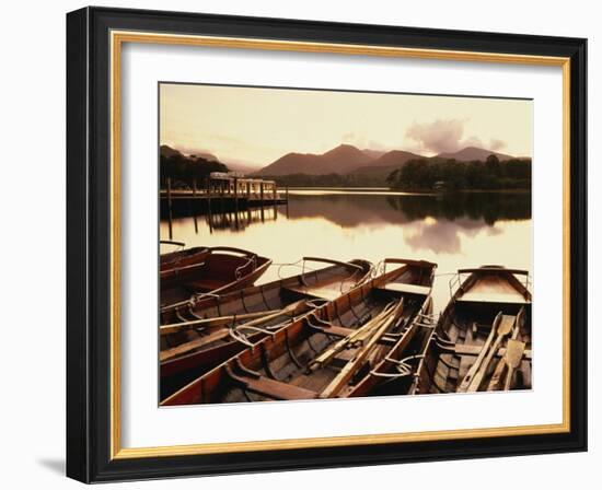 Derwentwater and Derwent Isle, Keswick, Lake District National Park, Cumbria, England, UK-Lee Frost-Framed Photographic Print