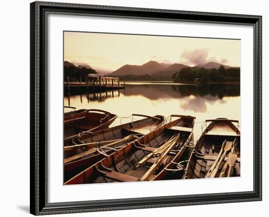 Derwentwater and Derwent Isle, Keswick, Lake District National Park, Cumbria, England, UK-Lee Frost-Framed Photographic Print