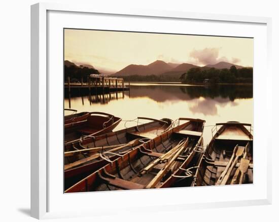 Derwentwater and Derwent Isle, Keswick, Lake District National Park, Cumbria, England, UK-Lee Frost-Framed Photographic Print