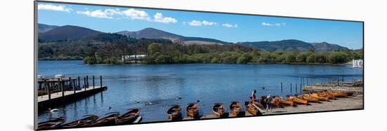 Derwentwater, rowing boat beach, Grisedale Pike range, Keswick-James Emmerson-Mounted Photographic Print