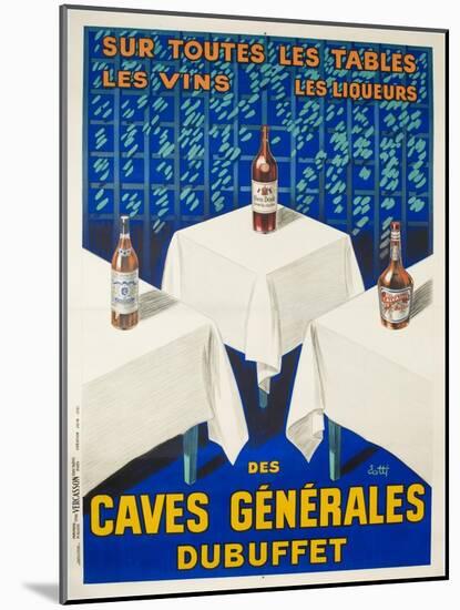 Des Caves Generales Dubuffet French Wine and Spirits Poster-null-Mounted Giclee Print