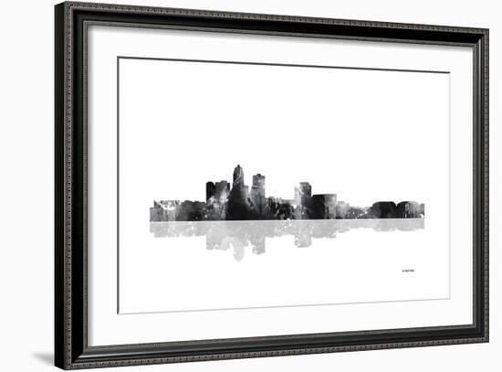 Des Moines Iowa Skyline BG 1-Marlene Watson-Framed Giclee Print