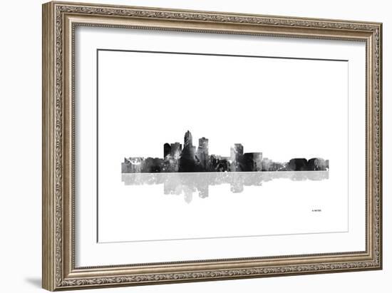 Des Moines Iowa Skyline BG 1-Marlene Watson-Framed Giclee Print