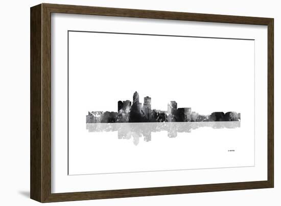 Des Moines Iowa Skyline BG 1-Marlene Watson-Framed Giclee Print