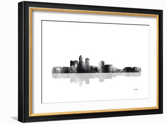 Des Moines Iowa Skyline BG 1-Marlene Watson-Framed Giclee Print