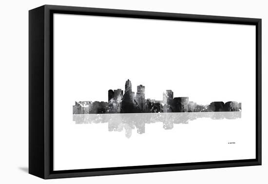 Des Moines Iowa Skyline BG 1-Marlene Watson-Framed Premier Image Canvas