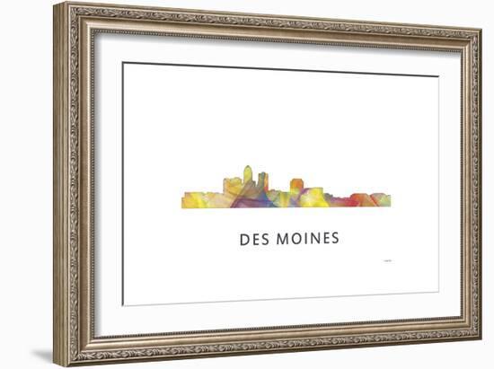 Des Moines Iowa Skyline-Marlene Watson-Framed Giclee Print