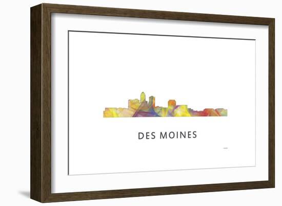 Des Moines Iowa Skyline-Marlene Watson-Framed Giclee Print