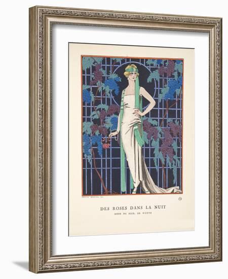 Des Roses Dans La Nuit, from a Collection of Fashion Plates, 1921 (Pochoir Print)-Georges Barbier-Framed Giclee Print