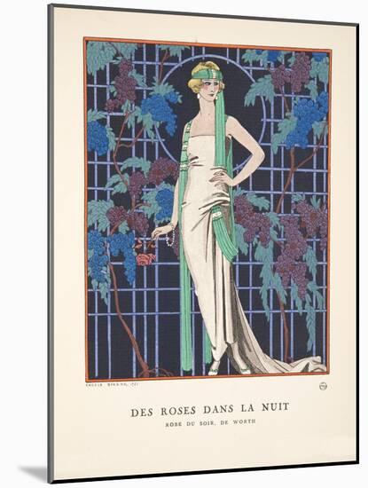 Des Roses Dans La Nuit, from a Collection of Fashion Plates, 1921 (Pochoir Print)-Georges Barbier-Mounted Giclee Print