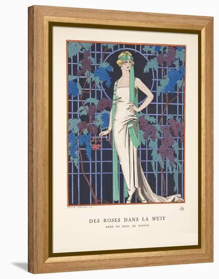 Des Roses Dans La Nuit, from a Collection of Fashion Plates, 1921 (Pochoir Print)-Georges Barbier-Framed Premier Image Canvas