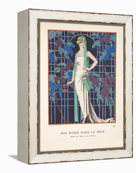 Des Roses Dans La Nuit, from a Collection of Fashion Plates, 1921 (Pochoir Print)-Georges Barbier-Framed Premier Image Canvas