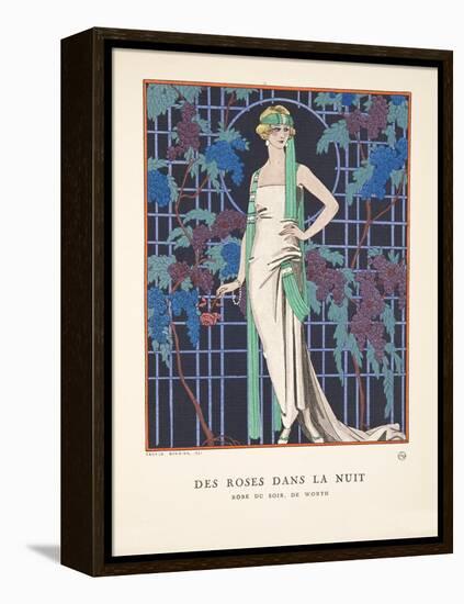 Des Roses Dans La Nuit, from a Collection of Fashion Plates, 1921 (Pochoir Print)-Georges Barbier-Framed Premier Image Canvas