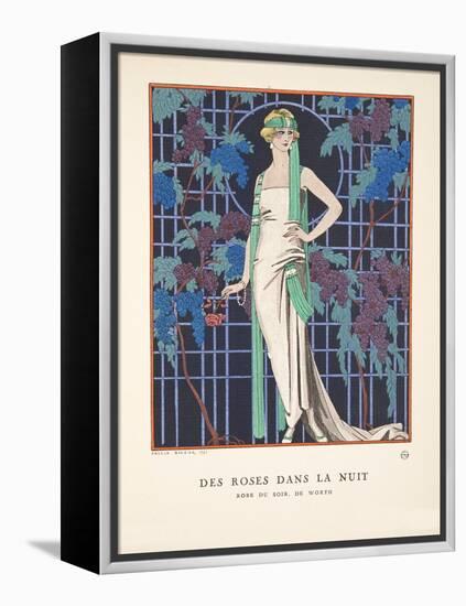 Des Roses Dans La Nuit, from a Collection of Fashion Plates, 1921 (Pochoir Print)-Georges Barbier-Framed Premier Image Canvas