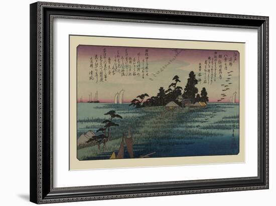 Descending Geese at Haneda-Ando Hiroshige-Framed Art Print