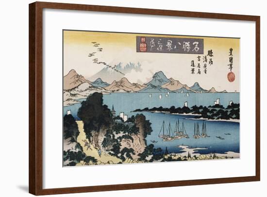 Descending Geese, Miho', from the Series 'Eight Views of Famous Places'-Toyokuni II-Framed Giclee Print