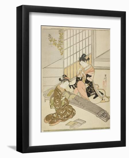 Descending Geese of the Koto Bridges (Kotoji No Rakugan), C.1766-Suzuki Harunobu-Framed Giclee Print