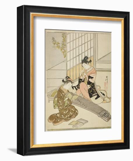 Descending Geese of the Koto Bridges (Kotoji No Rakugan), C.1766-Suzuki Harunobu-Framed Giclee Print