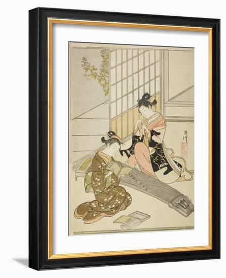 Descending Geese of the Koto Bridges (Kotoji No Rakugan), C.1766-Suzuki Harunobu-Framed Giclee Print