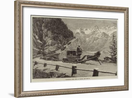 Descending Mont Cenis in Winter-null-Framed Giclee Print