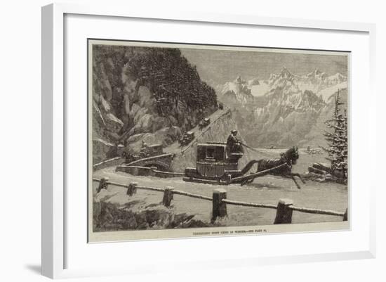 Descending Mont Cenis in Winter-null-Framed Giclee Print