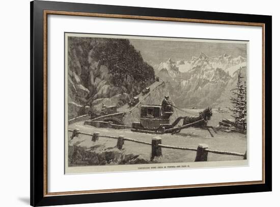 Descending Mont Cenis in Winter-null-Framed Giclee Print