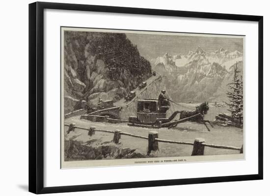 Descending Mont Cenis in Winter-null-Framed Giclee Print