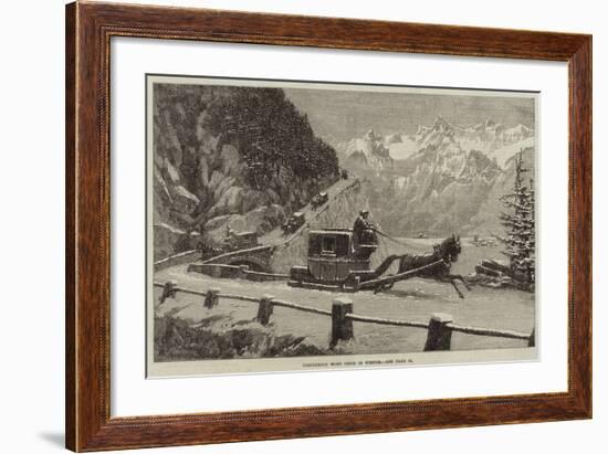 Descending Mont Cenis in Winter-null-Framed Giclee Print