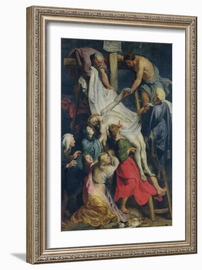 Descent from the Cross, 1617-Peter Paul Rubens-Framed Giclee Print