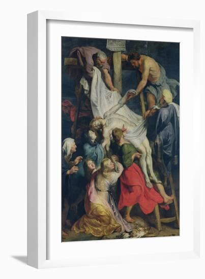 Descent from the Cross, 1617-Peter Paul Rubens-Framed Giclee Print