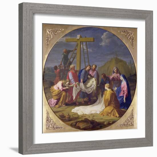 Descent from the Cross, C.1651-Eustache Le Sueur-Framed Giclee Print