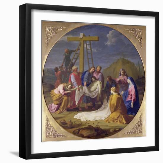 Descent from the Cross, C.1651-Eustache Le Sueur-Framed Giclee Print