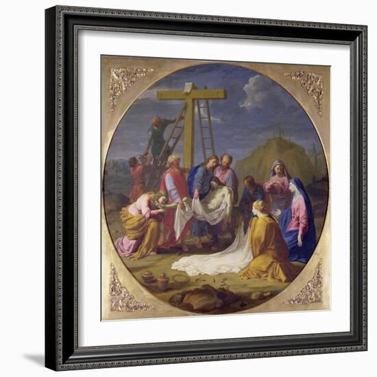 Descent from the Cross, C.1651-Eustache Le Sueur-Framed Giclee Print