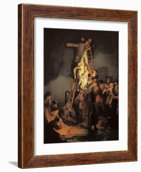 Descent from the Cross-Rembrandt van Rijn-Framed Art Print