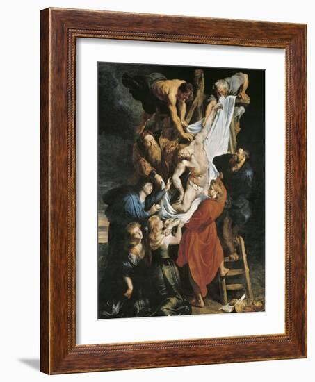 Descent from the Cross-Peter Paul Rubens-Framed Art Print