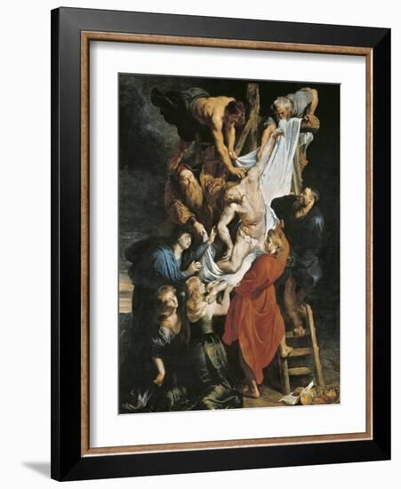 Descent from the Cross-Peter Paul Rubens-Framed Art Print