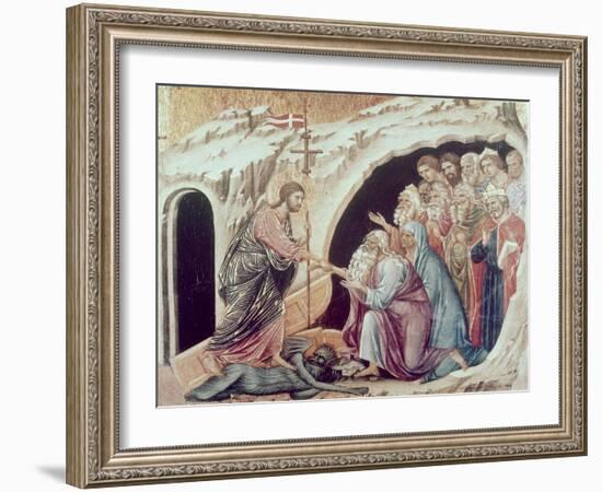 Descent to Hell (Panel from the Maesta)-Duccio di Buoninsegna-Framed Giclee Print