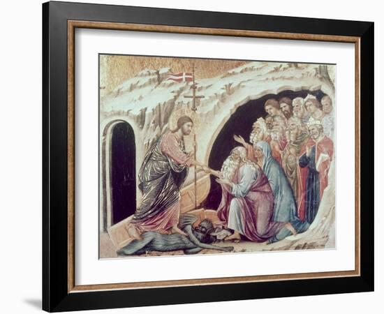 Descent to Hell (Panel from the Maesta)-Duccio di Buoninsegna-Framed Giclee Print