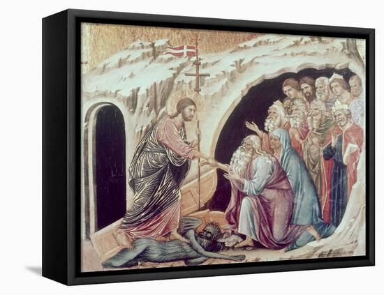 Descent to Hell (Panel from the Maesta)-Duccio di Buoninsegna-Framed Premier Image Canvas